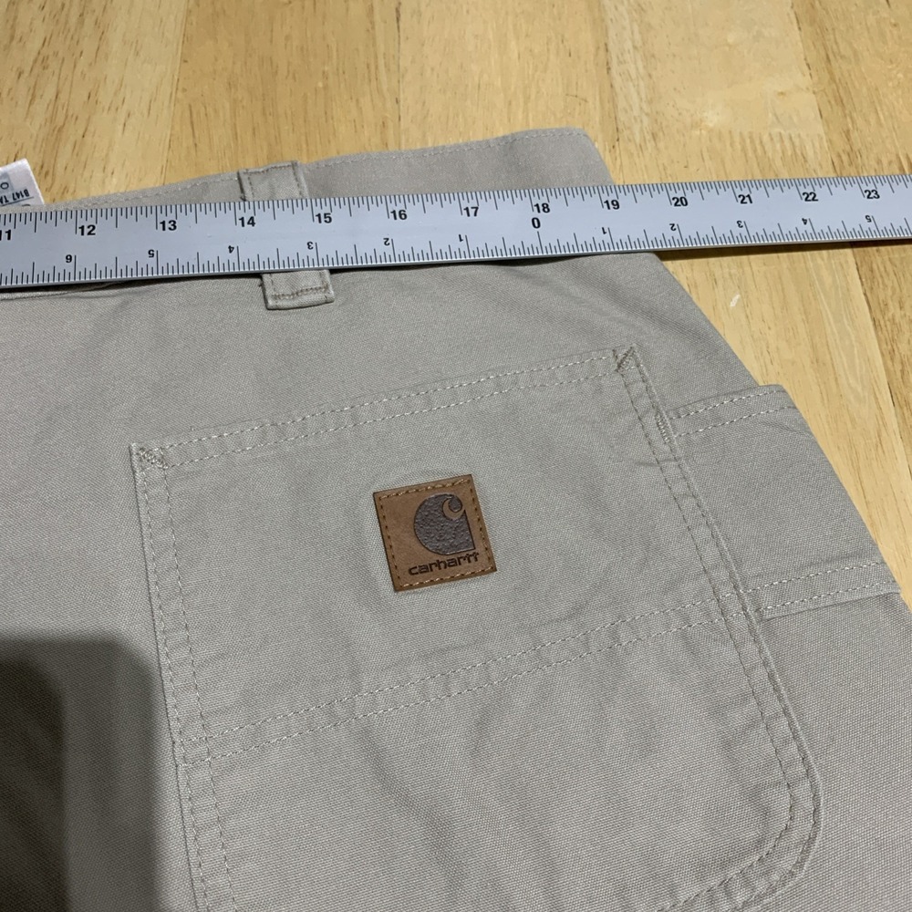 Vintage Carhartt Carpenter Shorts 40x10 B147 Light Tan Cotton Original Fit - Picture 4 of 8